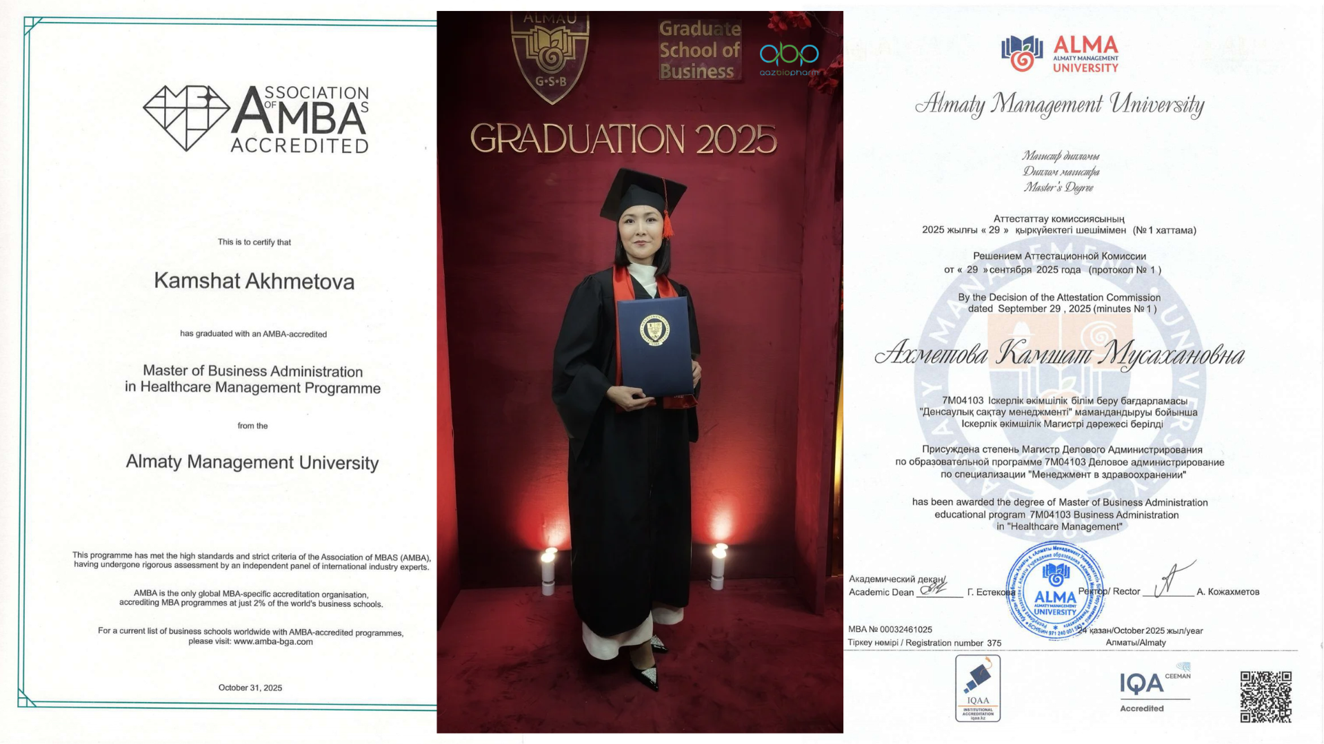QazBioPharm Employee Earns a Master’s Degree in Business Administration